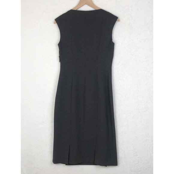 NWT TAHARI Midi Sheath Dress Sz 6 Gray Sleeveless Lined Side‎ Zip Business USA - Picture 2 of 14